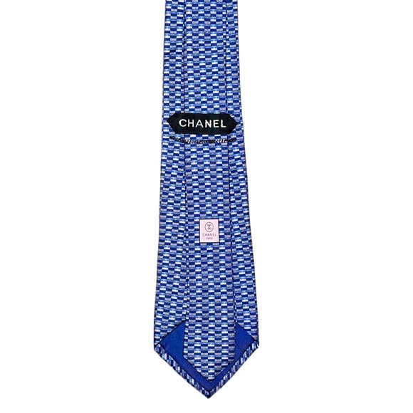 Chanel CC Pattern Multicolor Silk Tie - Picture 3 of 4